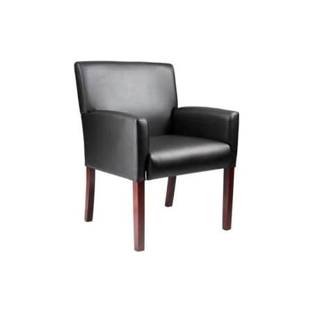 Global Equipment Reception Guest Chair - Vinyl - Black O-I629M-CS